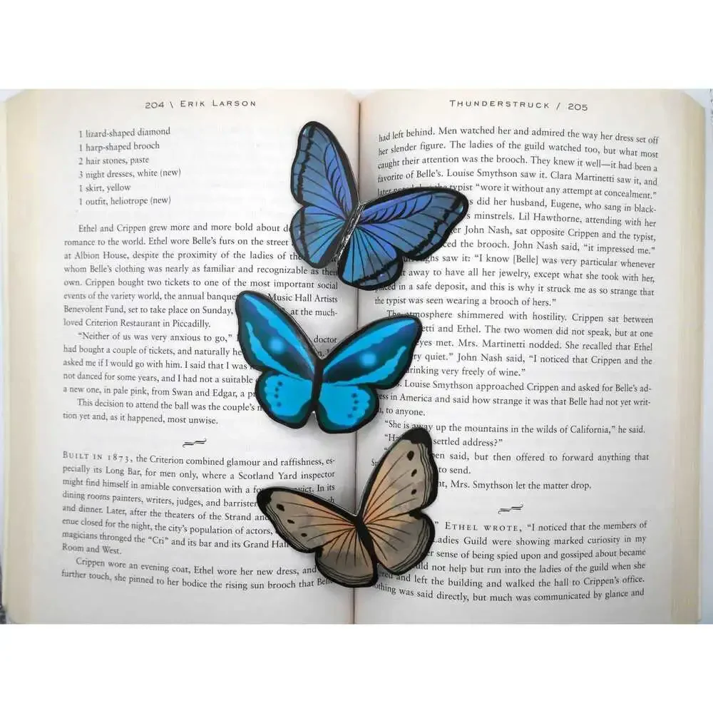 Magnetic Butterfly and Moth Bookmarks (Set of 3)